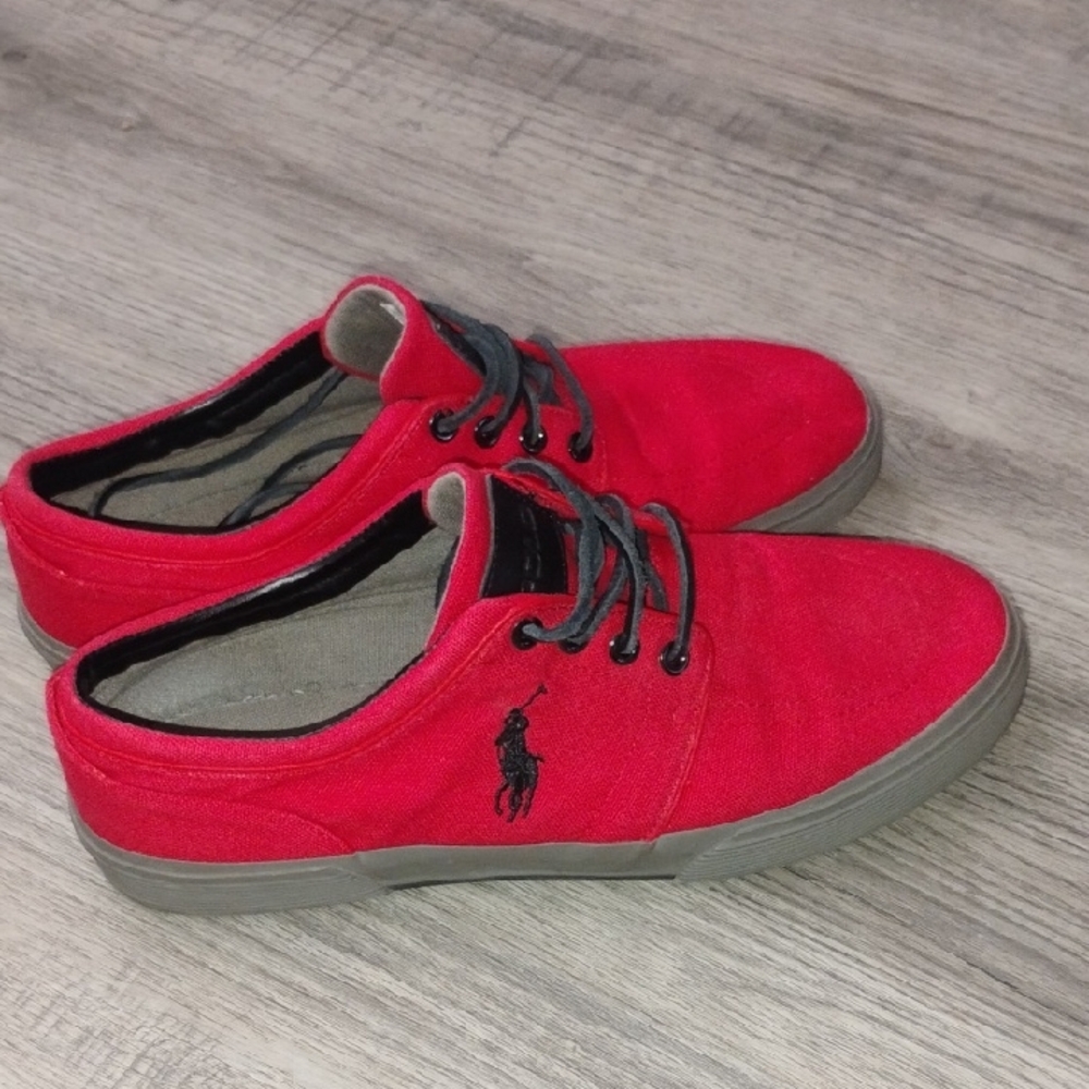 Polo by Ralph Lauren Red Canvas Sneakers Size 10.5D